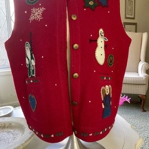 Woolrich Red Christmas Vest.  Size M.